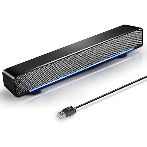 Altas de Barra de sonido con Alimentación USB para orden, de escritorio y portátil, color Negro (USB) - 1