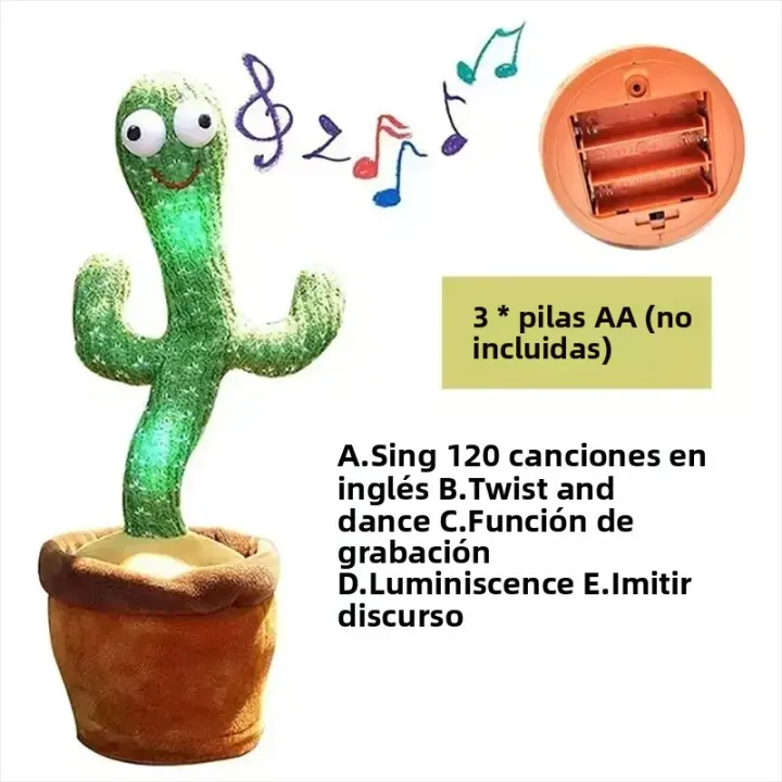 Juguete Electrónico De Espinilla Que Canturrea Y Danza Juguete De Peluche Educativo Para Niños Regalo De Cumpleaños Y Navidad - 1