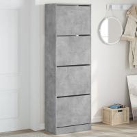 vidaXL Mueble Zapatero 4 Cajones Abatibles Estantes Organizador Color Gris hormigón,  Gris sonoma,  Marrón roble - details 0