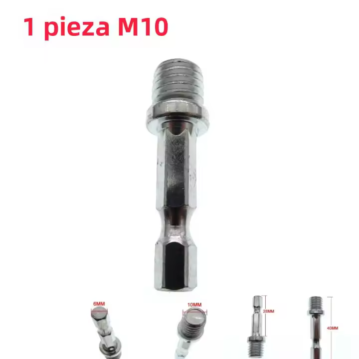 Adaptador De Barrilla Conector Hexagonal 1-4PCS Tornillo De 1/4(6mm) M10/M14 Polinización De Ángulo De Conector Herramienta De Trabajo Metálico - 1