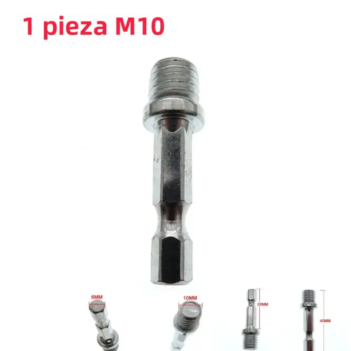 Adaptador De Barrilla Conector Hexagonal 1-4PCS Tornillo De 1/4(6mm) M10/M14 Polinización De Ángulo De Conector Herramienta De Trabajo Metálico - 1