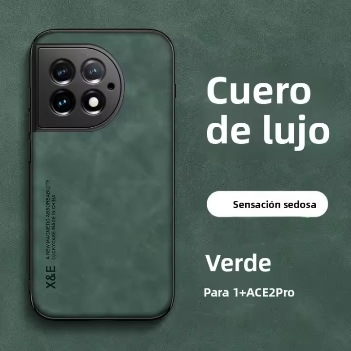 Funda De Cuero Lujo Para OnePlus 11 10T 9Pro Con Placa Metálica Soporte Para Coche Compatible Con ACE pro 11 9RT ACE 2 pro - 1