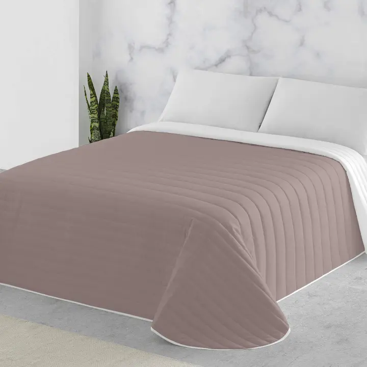 NATURALS - Colcha Bouti Lisa Bicolor - Reversible - Primavera Verano - Acolchado Fino - Microfibra Extrasuave - Cama 90/105 135/150 - Cubre Cama Multiusos - 1