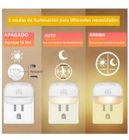 Lámpara Nocturna LED Con Sensor De Movimiento EU US Socket AC 85-265V Inducción Humana 3 Colores Enchufe En Pared Para Dormitorio Pasillo - details 6