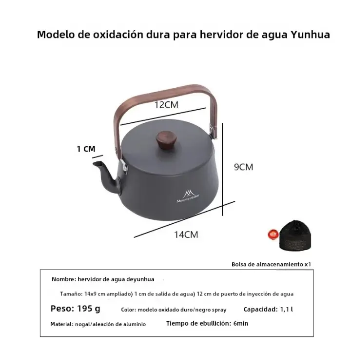 Tetera De Viaje Al Aire Libre Estilo Camping Mountainhiker 1.1L Portátil Y Ligera De Aleación De Aluminio Para Picnic Y Camping - 1