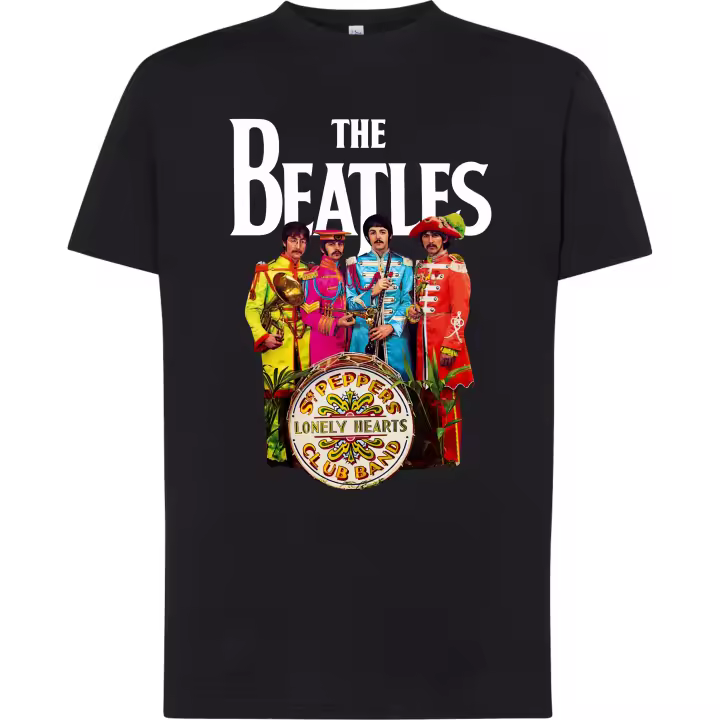 Camiseta The Beatles  - | Algodón | Manga Corta y Manga Larga - Tejido tubular, sin costuras laterales. - Punto liso - 1