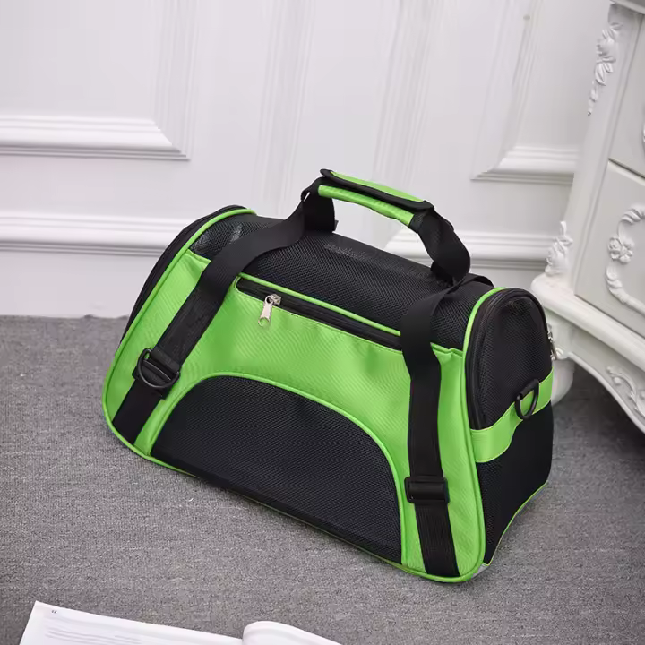 Bolsa para mascotas resistente al desgaste mochila de viaje para gatos y perros bolsa de mensajero Portátil Bolsa de caja de malla de plástico transpirable de mano - 1