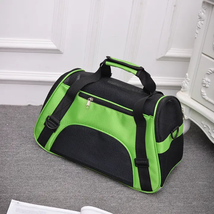 Bolsa para mascotas resistente al desgaste mochila de viaje para gatos y perros bolsa de mensajero Portátil Bolsa de caja de malla de plástico transpirable de mano - 1