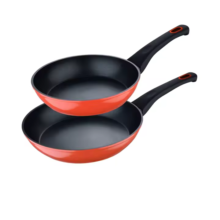 BERGNER Set de 2 sartenes Ø20Ø24cm en aluminio forjado rojo aptas para todo tipo de cocinas - 1