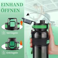 Botella de Agua “GOOD LUCK” con Pajita y Tapa Hermética – 1 L Reutilizable, Libre de BPA, con Esponja de Limpieza Incluida – Varios Colores - details 1