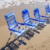 LILI HOME 🌊 Pack 2 Sillones Reclinables Sailor – 5 Posiciones - Estructura de aluminio - 61 x 66 x 110 cm ¡Y más modelos para elegir! Es perfecto para disfrutar de la playa, camping, jardín o terraza con máximo confort. Su diseño ergonómico, - details 0