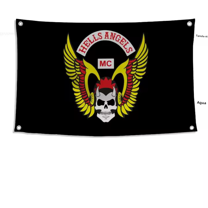 Bandera De La Bandera De Los Ángeles Del Infierno Con Cuatro Agujeros Para Decoración Al Aire Libre Y Habitaciones Material De Poliéster Estilo Colgante - 1