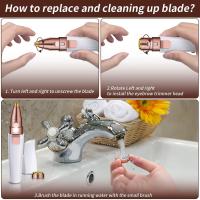 Depiladora facial Femenina, depiladora recargable, recortadora y afeitadora de Cejas 2 en 1 Femenina, cable de carga USB para Cejas - details 1