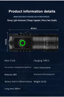 Nueva Linterna Táctica Ultra Potente Con 3 LEDs Recargable Por USB Torcha LED De Alta Potencia Con Imán Lámpara De Mano Mini - details 15