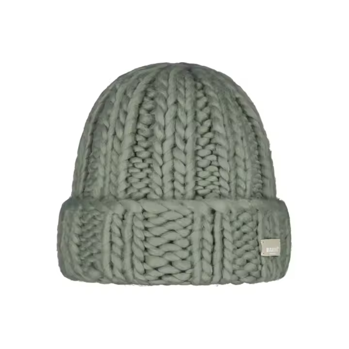 Gorro Verde Barts Hermitta Beanie Pale Army Punto Grande De Hilo Islandés Suave - 1