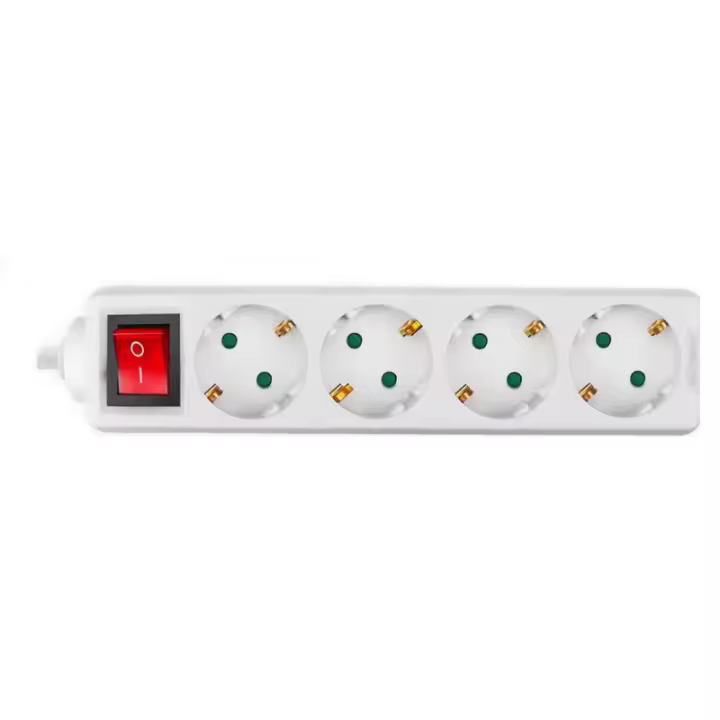 EXTRASTAR Regleta Alargador con 4 Enchufes 1.5M，3M，5M e Interruptor, para el hogar, Oficina y Viajes, 16A, 250V, 3680W, Blanco - 1
