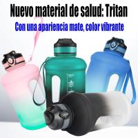 Botella de Agua Deportiva, 1.8L/63 OZ, a Prueba de Fugas, sin BPA, con Marcador de Tiempo, Reutilizable para Atletismo, Ciclismo, Gimnasio, Oficina, Viajes al Aire Libre (Degradado_Azul) - details 0