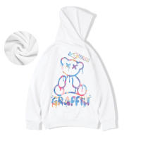 Sudadera De Fleece Para Hombre Con Estampado De Oso Graffiti Estilo Retro Casual De Otoño Sudadera De Cuello Alto Hip Hop Y2k - details 5