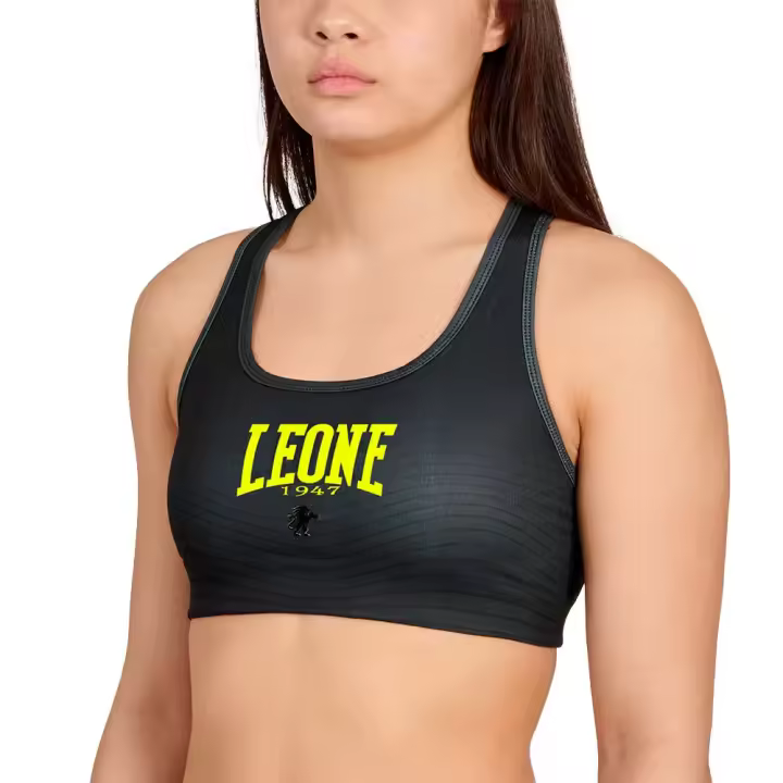 Ropa mujer Tops y sujetadores deportivos Leone1947 Top Deportivo Waves Negro - 1