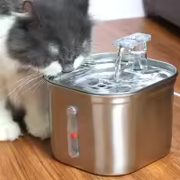 Fuente de acero inoxidable con marca de agua para gatos, dispensador automático de agua, filtro con Sensor, bomba Ultra silenciosa - details 0