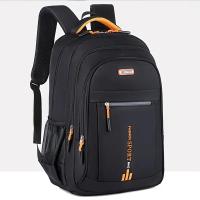 Mochila de viaje para hombre de gran capacidad, nailon resistente, correas de hombro ajustables, múltiples compartimentos, ideal para negocios y escuela, color negro. - details 1
