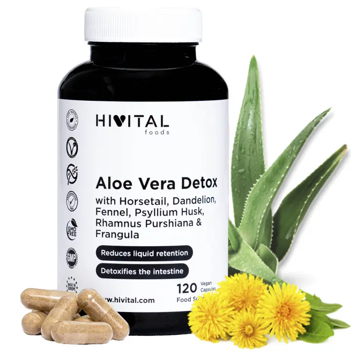 Aloe Vera Detox. 120 cápsulas veganas para 4 meses. Hivital - 1