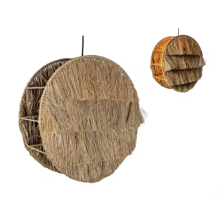 LAMPARA CIRCULO FIBRAS NATURALES HM47287 FIJALO - 1