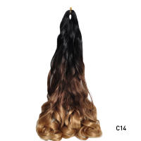 Extensiones De Cabello Sintético En Rizos Espirales Y Ombre Pre Estiradas Para Crear Braids De Textura Suave Alta Temperatura Fibra De Textil Un Solo Paquete - details 17