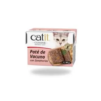 Hagen Tropican Mascotas Alimento Húmedo para Gato Catit Cuisine 95 Gr Pate Vacuno con Zanahoria - Satisfacción Garantizada - 1