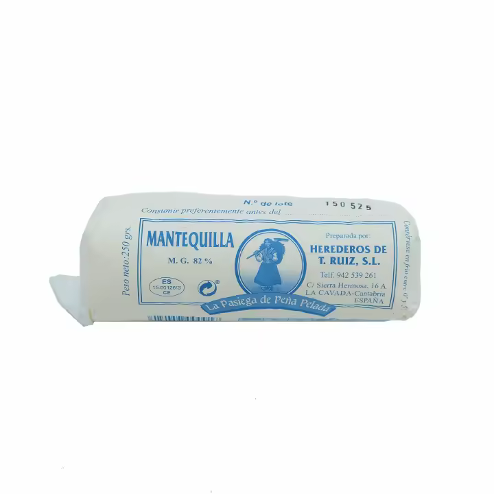 LA PASIEGA DE PEÑA PELADA  Mantequilla Artesanal - Pack y Rulos de 250g y 500g, 82% Materia Grasa, Sabor Natural y Tradicional de Cantabria - 1