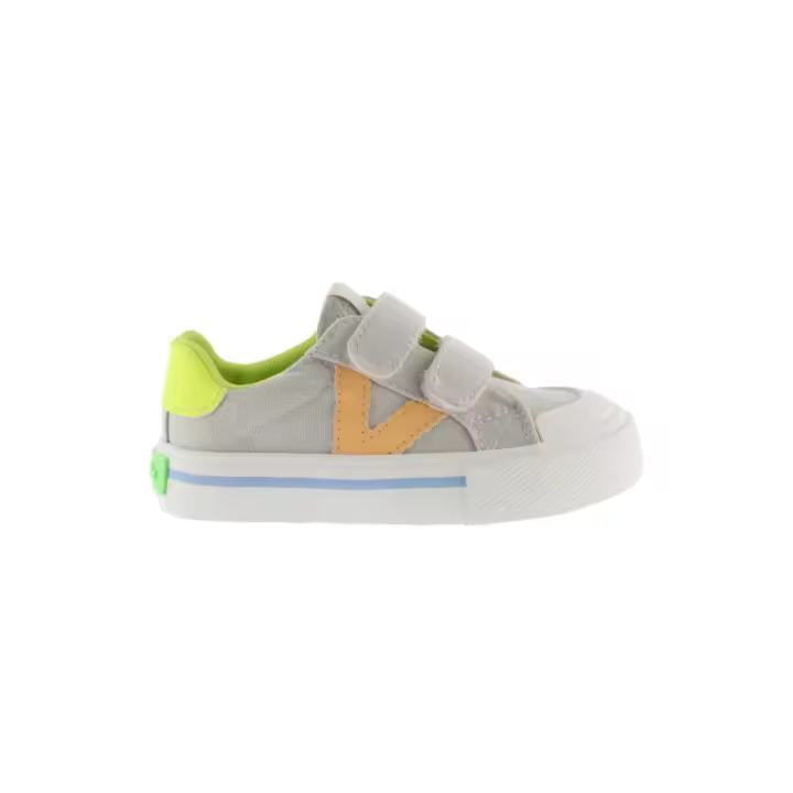 Zapatillas victoria tribu lona gris beige de niño. - 1