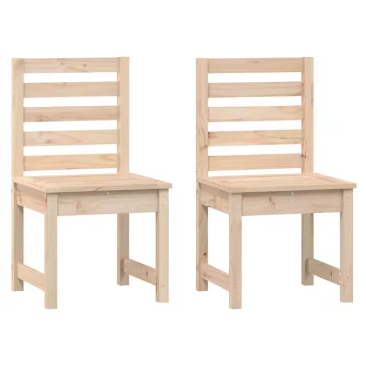vidaXL Sillas de jardín 2 uds madera maciza pino 50x48x91,5 cm - 1