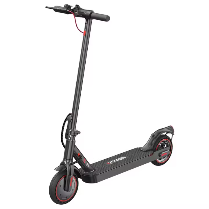 iScooter i9 Patinete eléctrico con neumático de panal de 8.5 pulgadas, motor de 350W, batería de 7.5Ah, velocidad máxima de 30km/h, frenos de disco delanteros y traseros, diseño plegable, control de la aplicación, Impermeable - Negro - 1