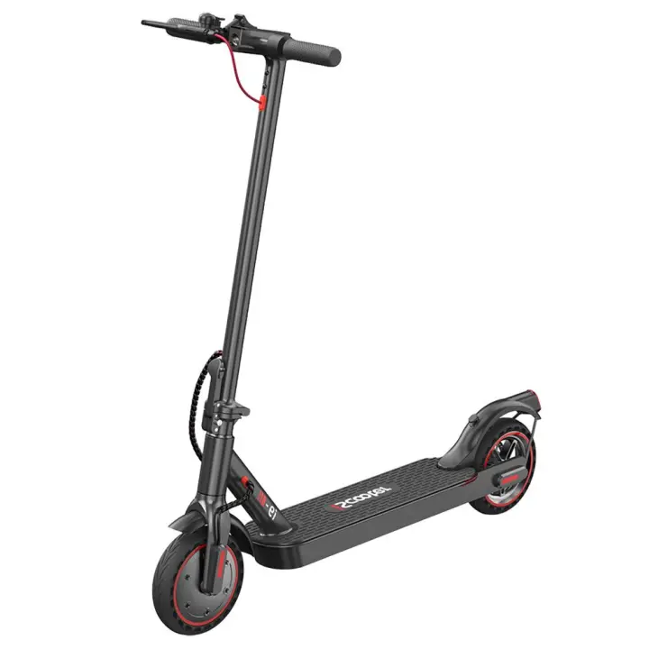 iScooter i9 Patinete eléctrico con neumático de panal de 8.5 pulgadas, motor de 350W, batería de 7.5Ah, velocidad máxima de 30km/h, frenos de disco delanteros y traseros, diseño plegable, control de la aplicación, Impermeable - Negro - 1