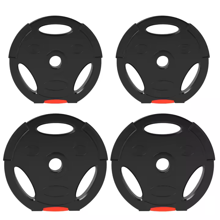 SPORTNOW Juego de Discos Pesas de 4 Piezas Discos de Pesas Total 25 kg 2x7,5 kg 2x5 kg con Orificios de 2,5 cm para Entrenamiento Fitness en Hogar Gimnasio Negro - 1