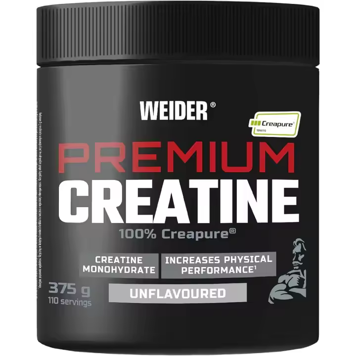 Weider Premium Creatine 375gr Sabor Neutro, 100% Monohidrato de Creatina Creapure, sin Azúcar, Vegano, Aumento del Rendimiento Físico (110 Porciones) - 1