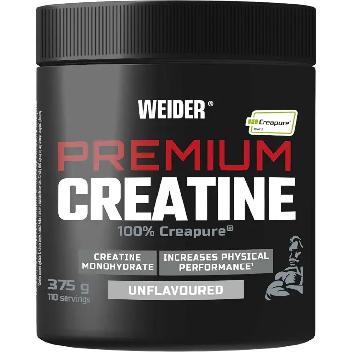 Weider Premium Creatine 375gr Sabor Neutro, 100% Monohidrato de Creatina Creapure, sin Azúcar, Vegano, Aumento del Rendimiento Físico (110 Porciones) - 1