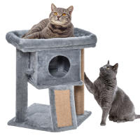 PawHut Árbol Rascador para Gatos Pequeños de 57 cm Torre para Gatos con Poste de Yute Rampa para Rascar Cama y Bola Colgante 40x40x57 cm - details 0