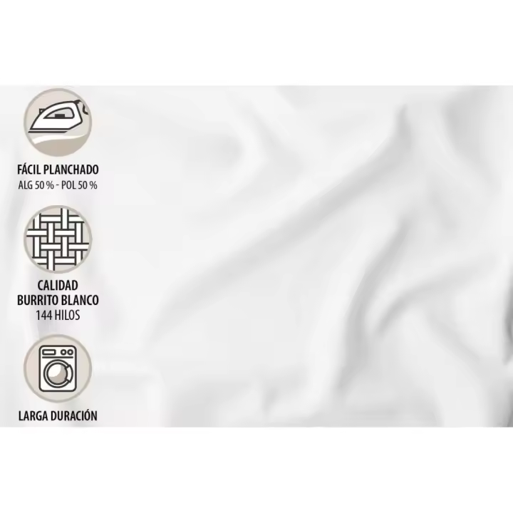 Burrito Blanco Juego de Sábanas 042 - Diseño Trenzado - Fibras Naturales - Tonos Cálidos - 1