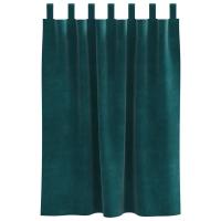 Cortinas opacas vidaXL con lazos colgantes 2 pcs de terciopelo verde oscuro - details 2