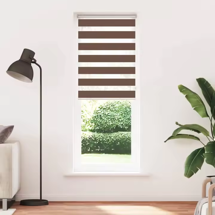 Estor cebra marrón 70x230 cm tejido ancho 65,9 cm poliéster - 1