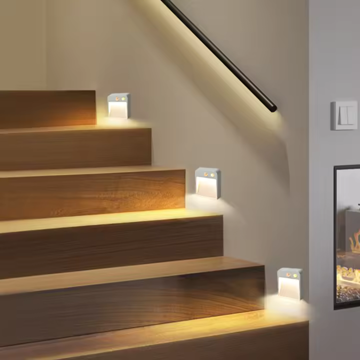 Lámpara De Noche LED Con Sensor De Movimiento PIR Infrarrojo Luz Magnética Sin Cable Para Pared Armario Escaleras - 1