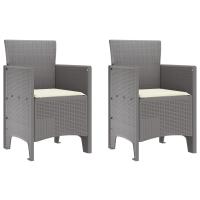 Silla de Jardín vidaXL Conjunto de 2 Gris claro y crema Polipropileno - details 1