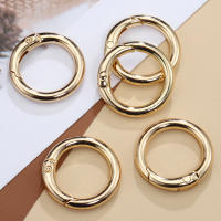 5pcs Hebilla De Primavera Para Llavero Anillo KC Color Dorado Abreable Gancho De Carabiner Redondo Bisagra De Metal Aleación De Zinc - details 7