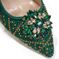 Sandalias De Fiesta Verdes Con Zapatos De Tacón Alto Y Bolso De Venus Chan Estilo INS Punta Redonda Brillante Elegantes Para Mujer - details 29