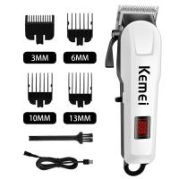 Kemei KM-809A Ajustable Cortadora De Pelo Profesional Para Hombres Con Pantalla LED Cortadora De Cabello Eléctrica Recargable Y Con Cable 3 Cuchillas Incluidas - details 0