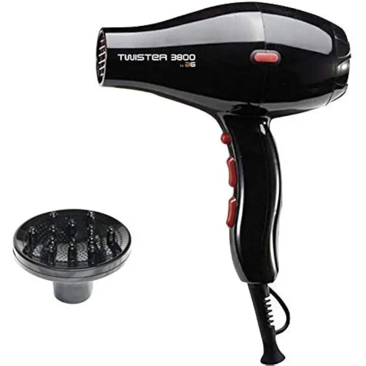 Secador de Pelo Twister 3800 iónico NEGRO CON DIFUSOR INCLUIDO Potencia: 2.100 W Asuer Group - 1