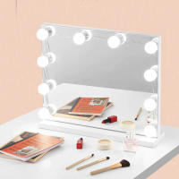 Espejo De Maquillaje Con Luces LED Bombilla USB Cargable Iluminación Dimmable Para Baño Mesa De Vestir Luz De Vanidad - details 6