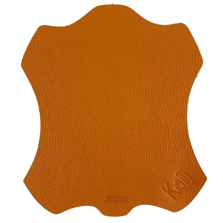 K0001LB | Alfombra para Raton Fabricada en Italia Cuero Genuina Flor Complete, Dólar Wheat-Color Naranja-Tamaño: 20x23 cm-Paquete: Tnt Kaili Mood Tubular Bag - 1