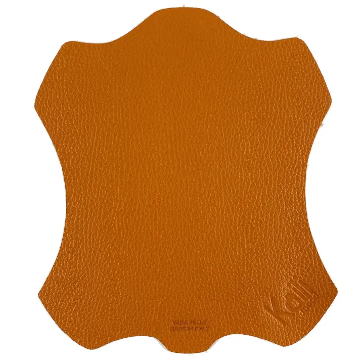 K0001LB | Alfombra para Raton Fabricada en Italia Cuero Genuina Flor Complete, Dólar Wheat-Color Naranja-Tamaño: 20x23 cm-Paquete: Tnt Kaili Mood Tubular Bag - 1